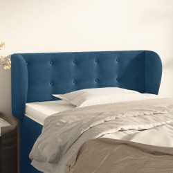 Tête de lit avec oreilles Bleu foncé 93x23x78/88 cm Velours 