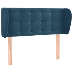 Tête de lit avec oreilles Bleu foncé 93x23x78/88 cm Velours 
