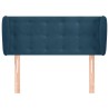 Tête de lit avec oreilles Bleu foncé 93x23x78/88 cm Velours 