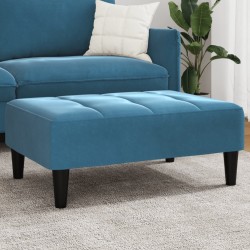 Repose-pied bleu 77x55x31 cm velours 