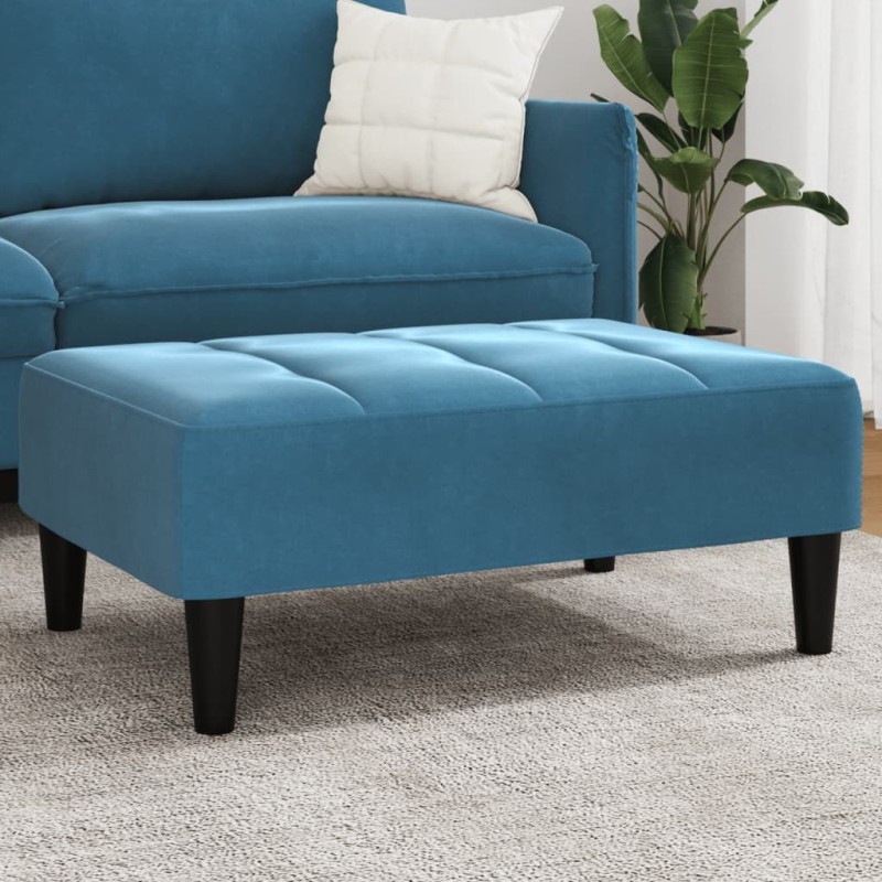 Repose-pied bleu 77x55x31 cm velours Repose-pied bleu 77x55x31 cm velours