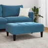 Repose-pied bleu 77x55x31 cm velours 