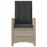 Chaise inclinable de jardin coussins gris clair résine tressée 