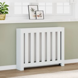 Cache-radiateur blanc 104x20x82 cm bois d'ingénierie 