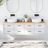 Comptoir de salle de bain 180x50x(2-6)cm bois massif non traité 