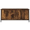 Meuble TV avec portes chêne fumé 102x35x45 cm bois d'ingénierie 