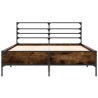 Cadre de lit sans matelas chêne fumé 135x190 cm 