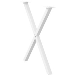 Pieds de table à manger en forme de X, 2 pièces, blanc, 80 x (72-73) cm, acier 