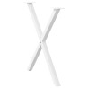 Pieds de table à manger en forme de X, 2 pièces, blanc, 80 x (72-73) cm, acier 