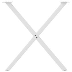 Pieds de table à manger en forme de X, 2 pièces, blanc, 80 x (72-73) cm, acier 
