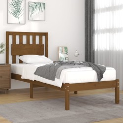 Cadre de lit sans matelas marron miel bois massif 100x200 cm 