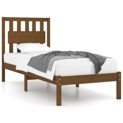 Cadre de lit sans matelas marron miel bois massif 100x200 cm 