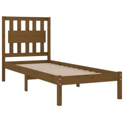 Cadre de lit sans matelas marron miel bois massif 100x200 cm 