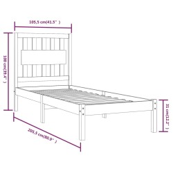 Cadre de lit sans matelas marron miel bois massif 100x200 cm 