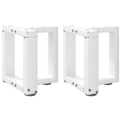 Pieds de table basse en T, 2 pièces, blanc, 30 x 25 x (30-31) cm, acier 