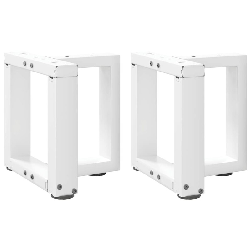 Pieds de table basse en T, 2 pièces, blanc, 30 x 25 x (30-31) cm, acier 