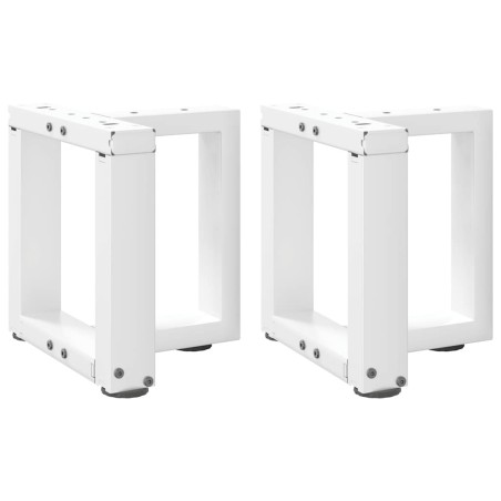 Pieds de table basse en T, 2 pièces, blanc, 30 x 25 x (30-31) cm, acier 