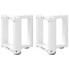 Pieds de table basse en T, 2 pièces, blanc, 30 x 25 x (30-31) cm, acier 