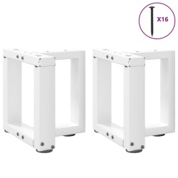 Pieds de table basse en T, 2 pièces, blanc, 30 x 25 x (30-31) cm, acier 