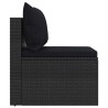 Canapés centraux de jardin et coussins 2pcs Noir Résine tressée 