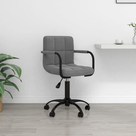 Chaise pivotante de bureau Gris foncé Velours 