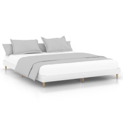 Cadre de lit sans matelas blanc 150x200 cm bois d'ingénierie 