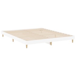 Cadre de lit sans matelas blanc 150x200 cm bois d'ingénierie 