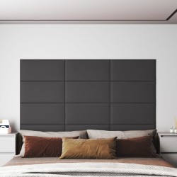 Panneaux muraux 12 pcs Gris 60x30 cm Similicuir 2,16 m² 