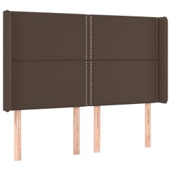 Tête de lit avec oreilles Marron 147x16x118/128 cm Similicuir 