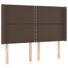 Tête de lit avec oreilles Marron 147x16x118/128 cm Similicuir 