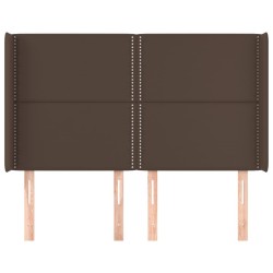 Tête de lit avec oreilles Marron 147x16x118/128 cm Similicuir 