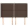 Tête de lit avec oreilles Marron 147x16x118/128 cm Similicuir 