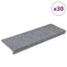 Tapis d'escalier 30 pcs 65x21x4 cm blanc et gris 