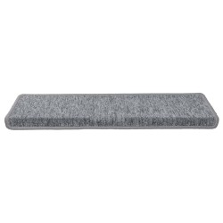 Tapis d'escalier 30 pcs 65x21x4 cm blanc et gris 
