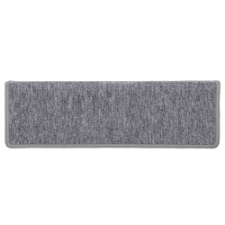 Tapis d'escalier 30 pcs 65x21x4 cm blanc et gris 