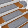 Tapis d'escalier 30 pcs 65x21x4 cm blanc et gris 