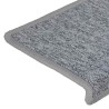 Tapis d'escalier 30 pcs 65x21x4 cm blanc et gris 
