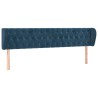 Tête de lit avec oreilles Bleu foncé 203x23x78/88 cm Velours 