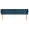 Tête de lit avec oreilles Bleu foncé 203x23x78/88 cm Velours 