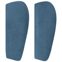 Tête de lit avec oreilles Bleu foncé 203x23x78/88 cm Velours 