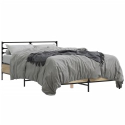 Cadre de lit sans matelas chêne sonoma 135x190 cm 