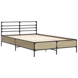 Cadre de lit sans matelas chêne sonoma 135x190 cm 