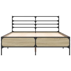 Cadre de lit sans matelas chêne sonoma 135x190 cm 
