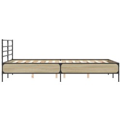 Cadre de lit sans matelas chêne sonoma 135x190 cm 