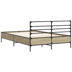 Cadre de lit sans matelas chêne sonoma 135x190 cm 