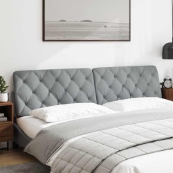 Coussin de tête de lit gris clair 200 cm tissu 