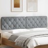 Coussin de tête de lit gris clair 200 cm tissu 