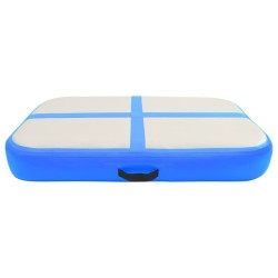 Tapis gonflable de gymnastique avec pompe 60x100x10 cm PVC Bleu 