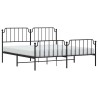 Cadre de lit métal sans matelas avec pied de lit noir 183x213cm 