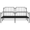 Cadre de lit métal sans matelas avec pied de lit noir 183x213cm 